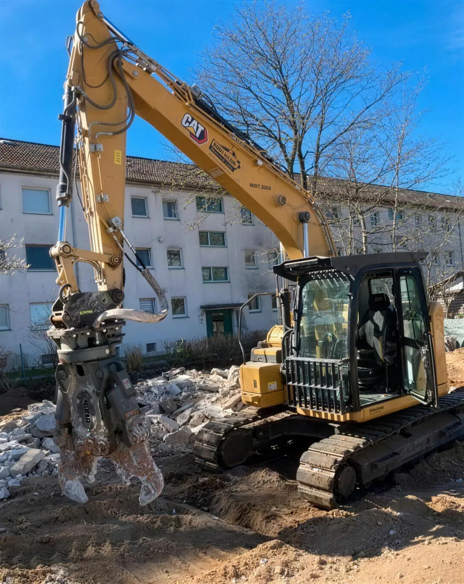 CAT 315 mit Sortiergreifer auf einer Abbruchbaustelle